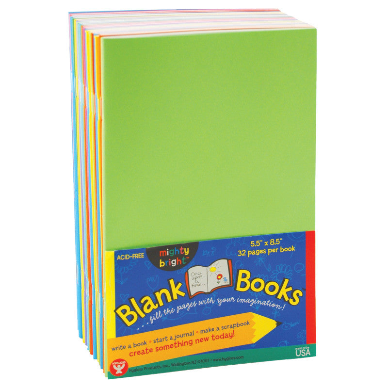HYGLOSS - Blank Paperback Books, 5.5" x 8.5", Assorted Colors, Pack of 20