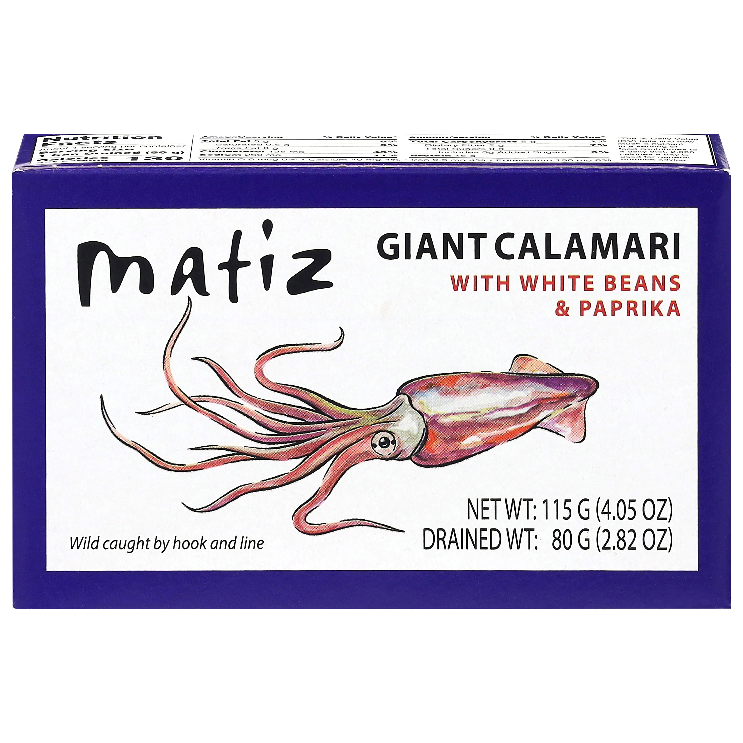 Matiz Giant Calamari with White Beans & Paprika 4.05 oz - Case of 12