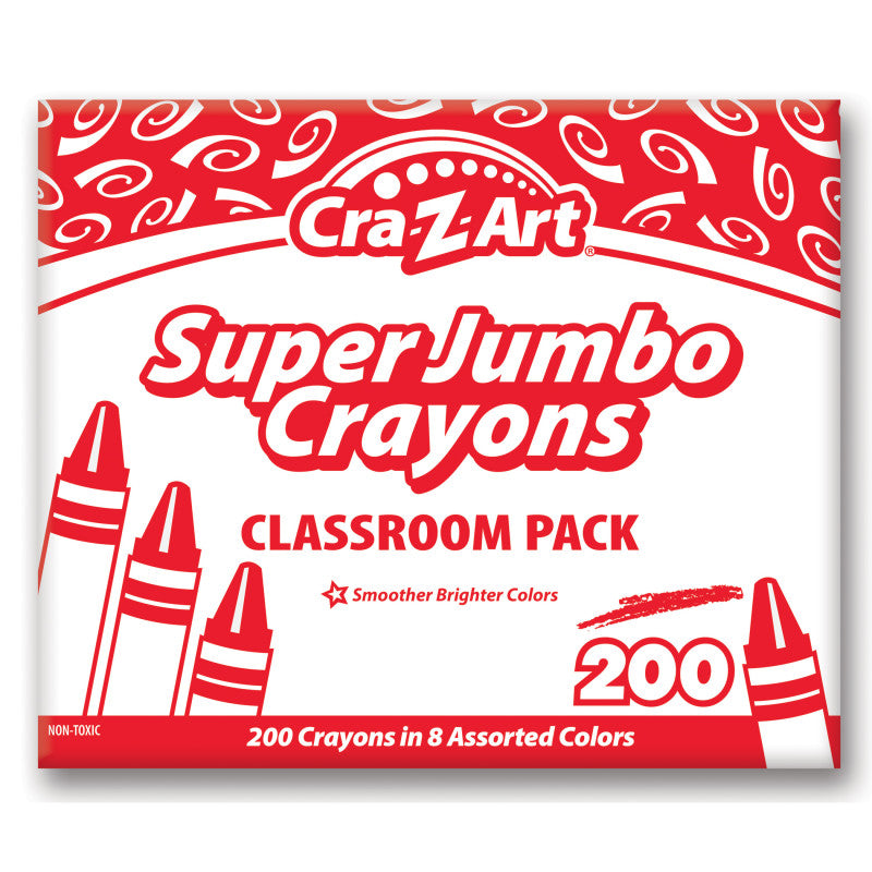 CRA-Z-ART - Super Jumbo Crayon Classroom Pack, 200 Count