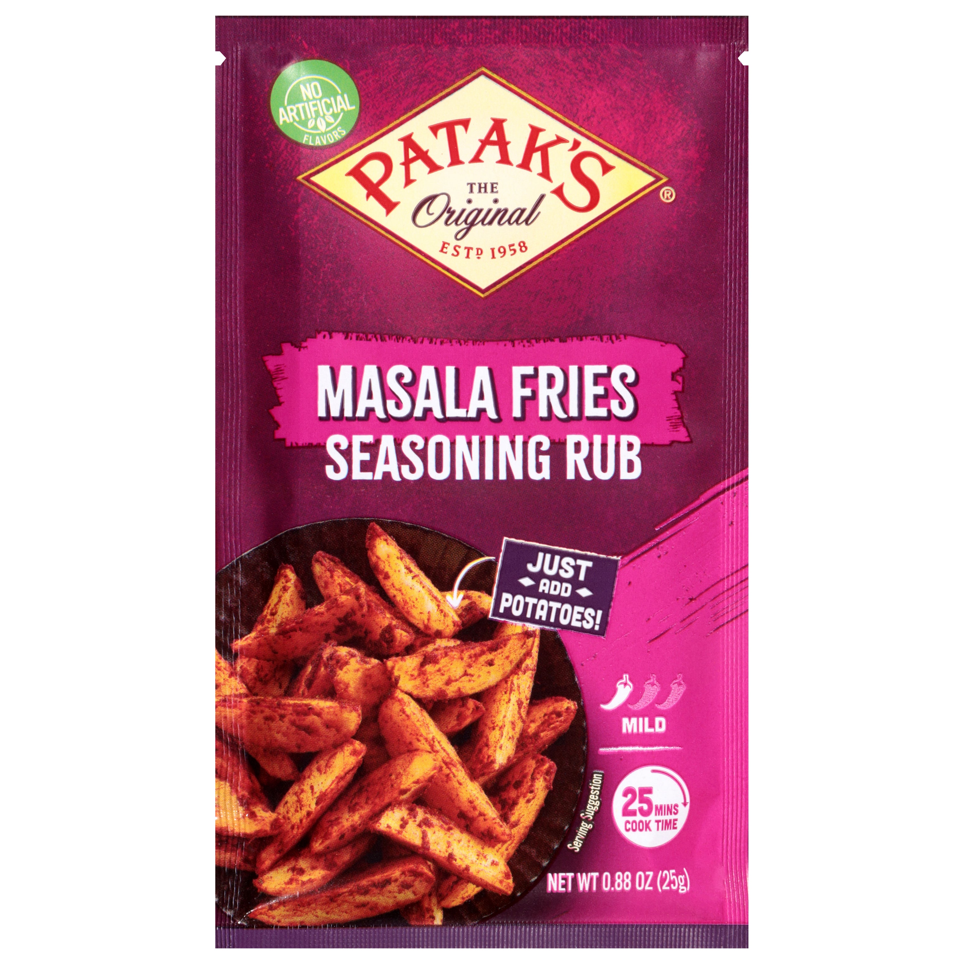 Patak's Masala Fries Seasoning Rub 0.88 oz - Case of 18