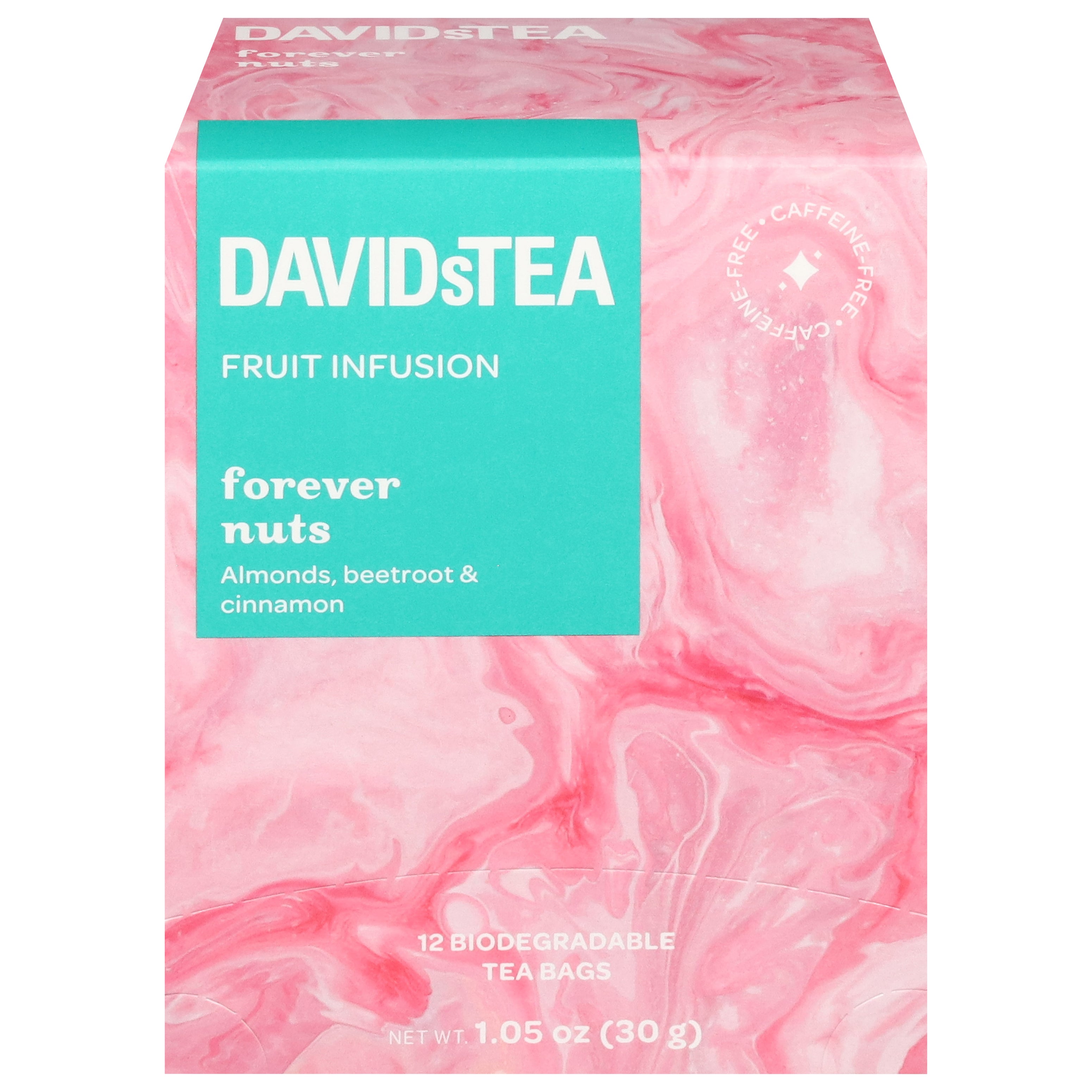 DavidsTea Forever Nuts Fruit Infusion 12 Tea Bags - Case of 6