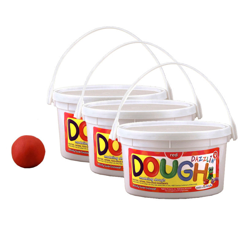 HYGLOSS - Scented Dazzlin’ Dough, Red (Watermelon), 3 lb. Tub, Pack of 3