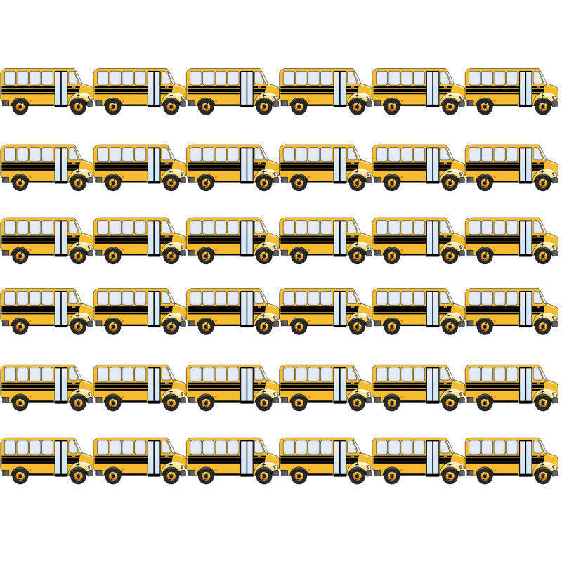 HYGLOSS - School Bus Die Cut Border, 12 Strips/36 Feet Per Pack, 6 Packs