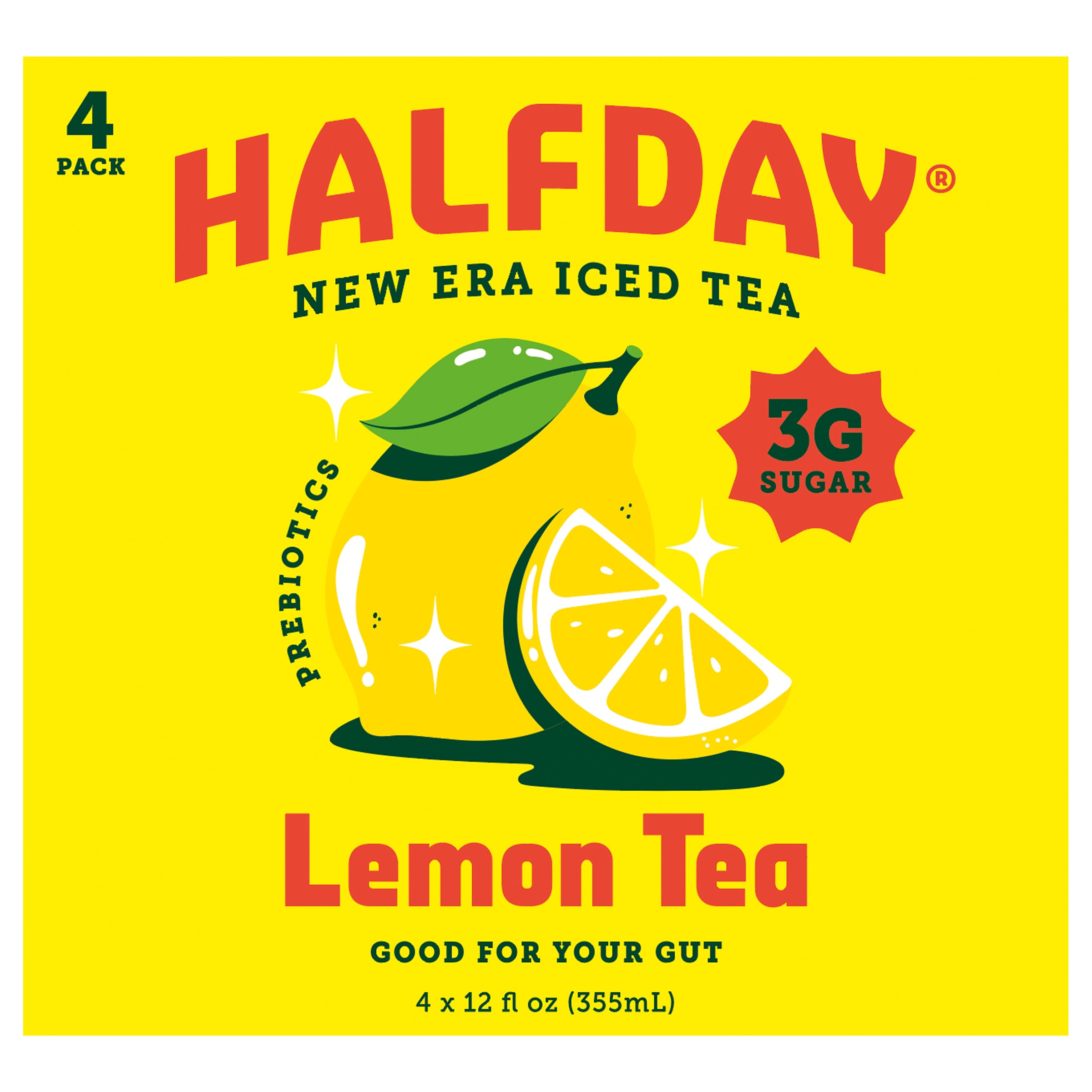 Halfday Lemon Iced Tea, 12oz Cans, 4pk - Case of 6