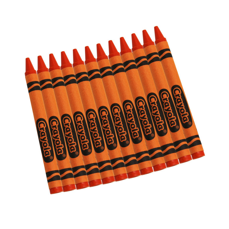 Single Color Bulk Crayons, Regular Size, Orange, 12 Count