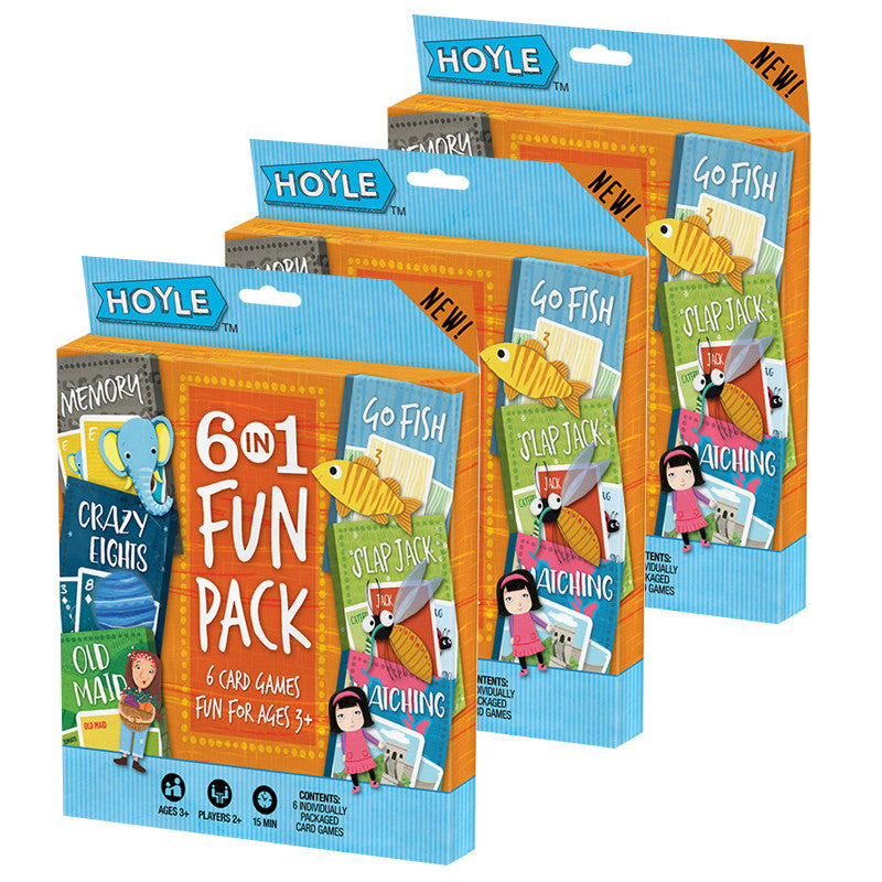 HOYLE - 6 in 1 Fun Pack Classic Children's Games, 3 Packs