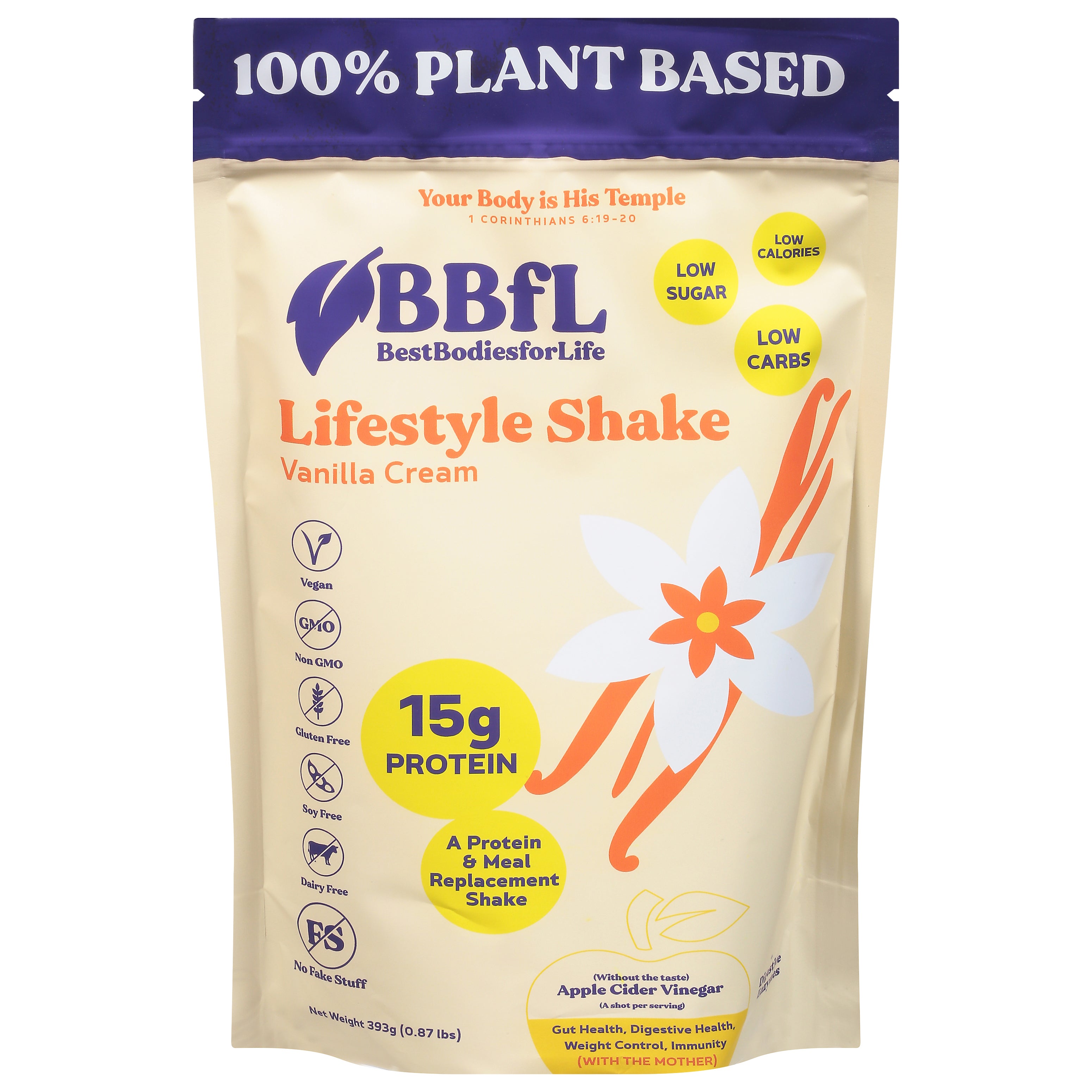 BBfL Vanilla Cream Lifestyle Shake 0.87 lb - Case of 6