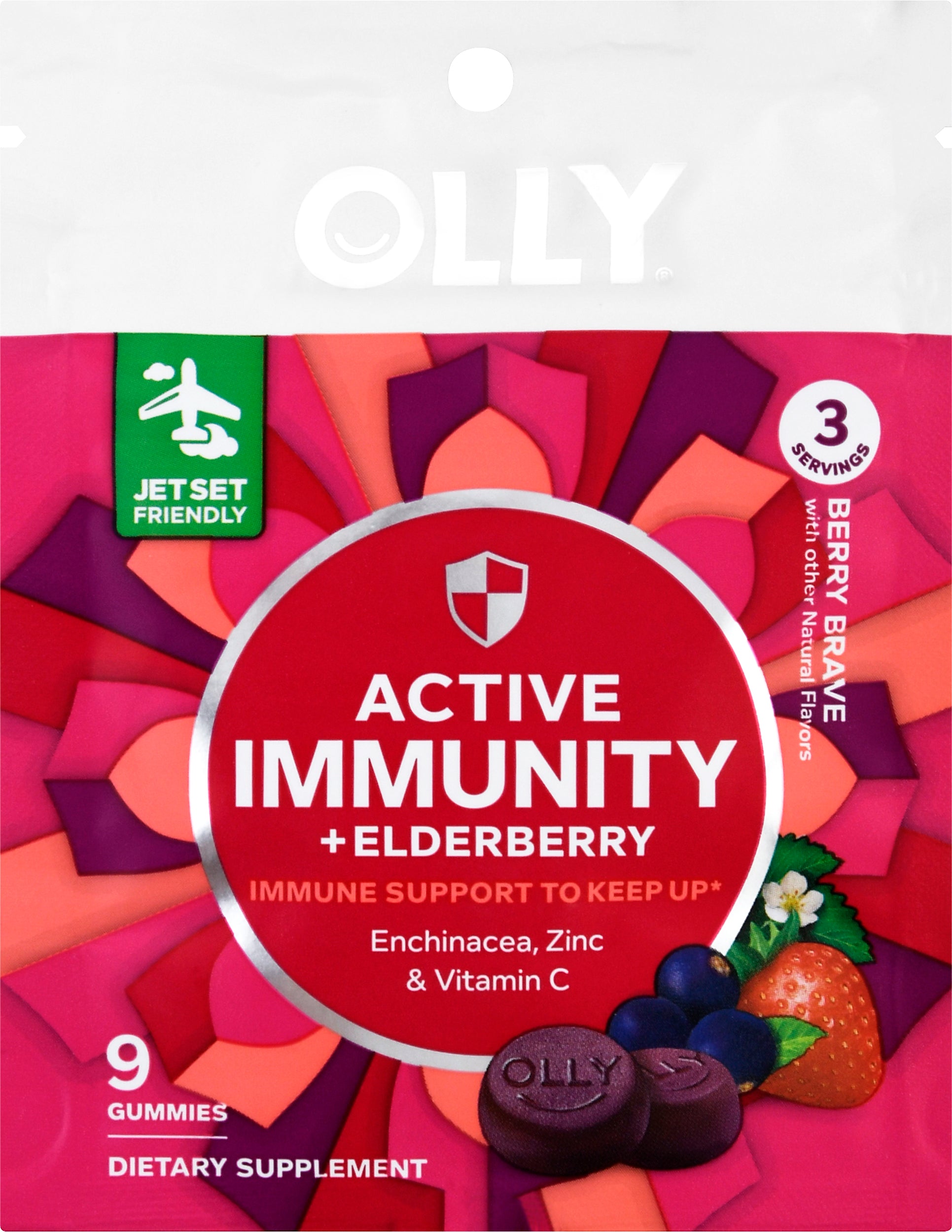 Olly Gummies Berry Brave Active Immunity+Elderberry 9 ea - Case of 8