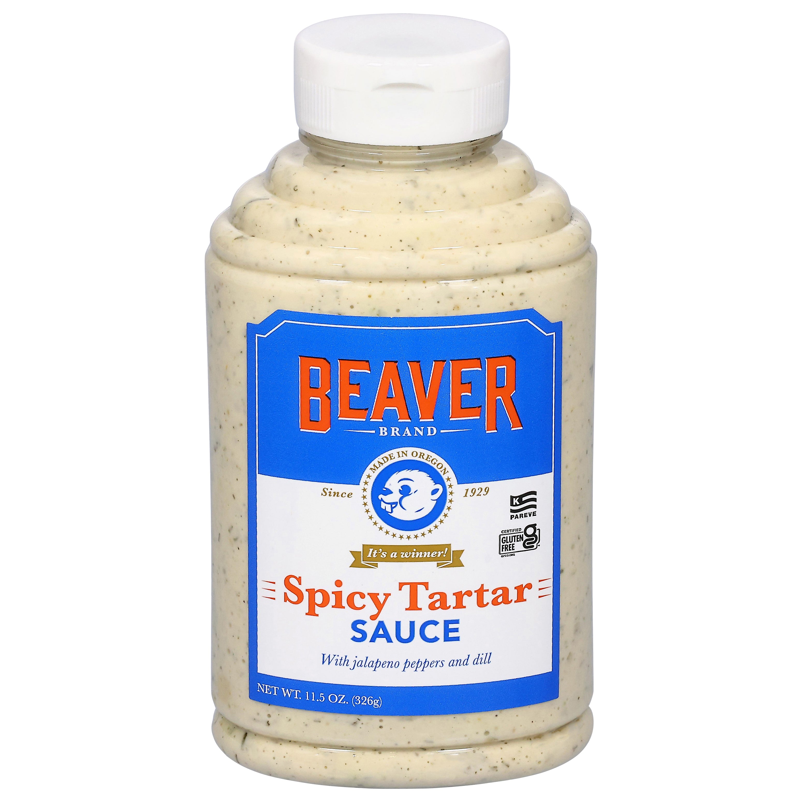 Beaver Brand Spicy Tartar Sauce with Jalapeno Peppers and Dill 11.5 oz - Case of 6