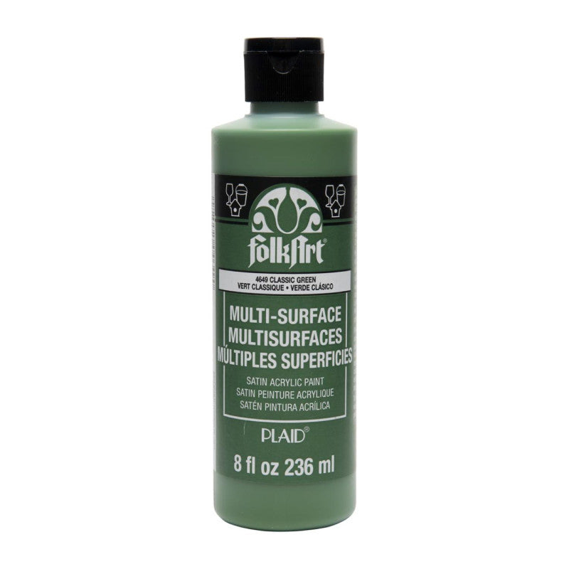 Acrylic Paint Multi-Surface Satin, 8oz., Classic Green