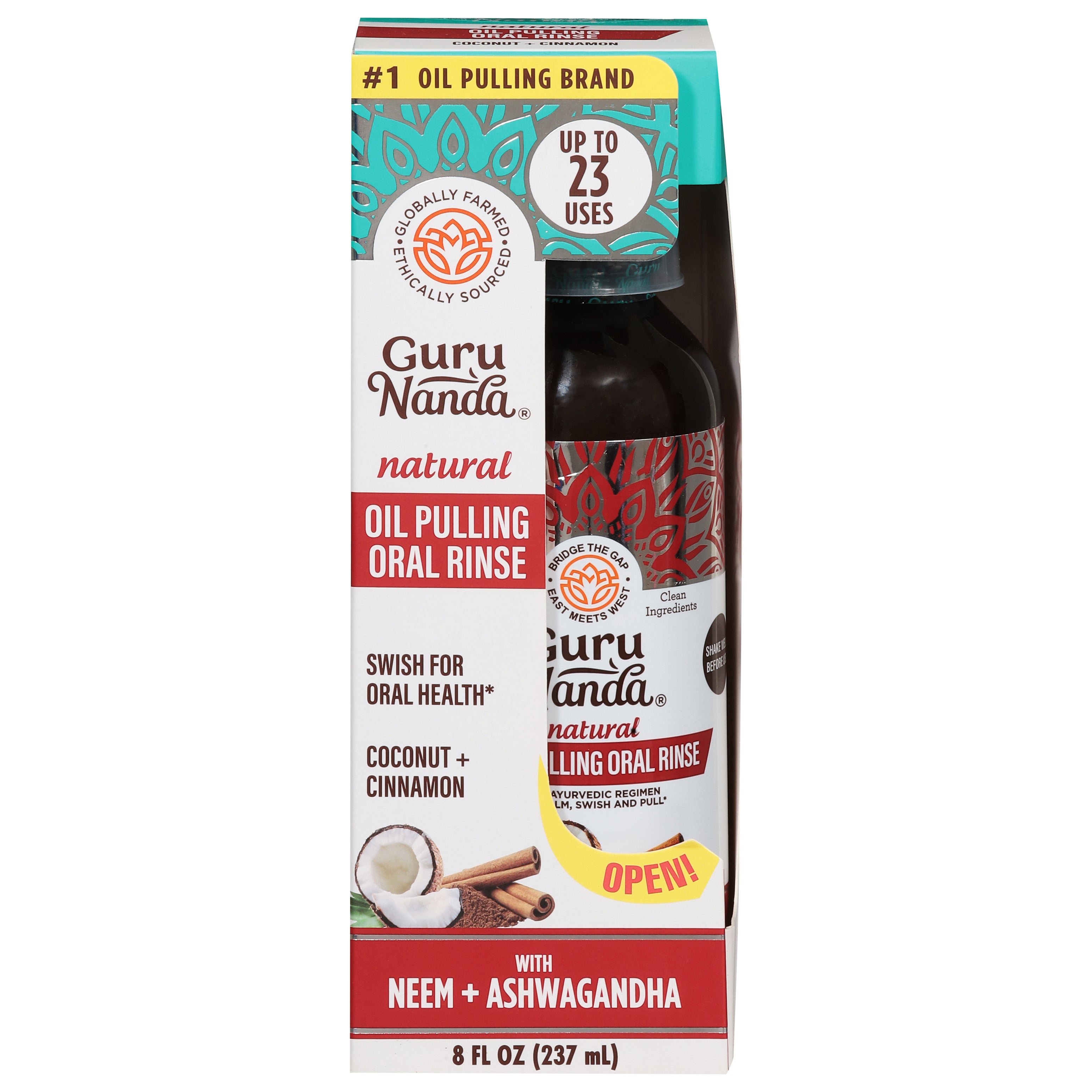 Guru Nanda Natural Oil Pulling Oral Rinse 8 fl oz - Case of 1