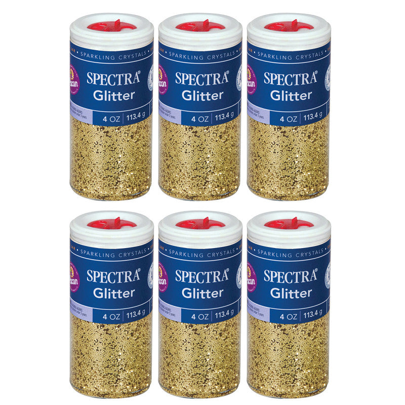 SPECTRA - Glitter, Gold, 4 oz. Per Jar, 6 Jars