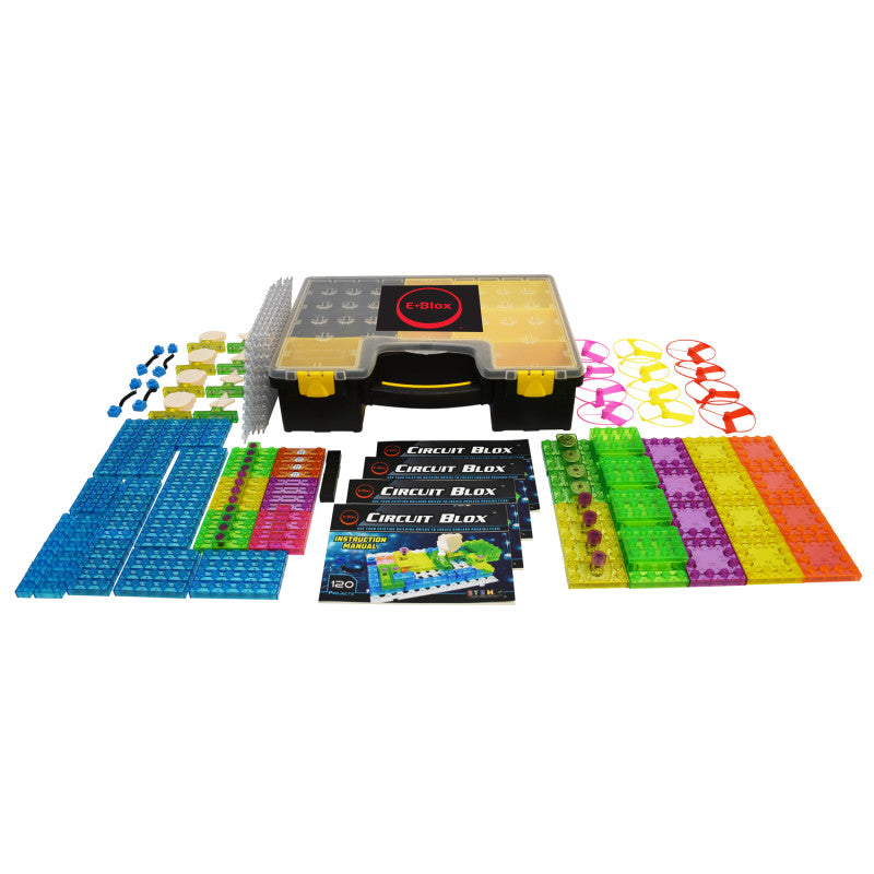 E-BLOX - Circuit Blox 120, Circuit Board Building Blocks Classroom Set, 196 Pieces