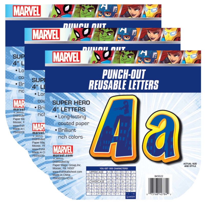 EUREKA - Marvel™ Super Hero Adventure Deco Letters, 223 Per Pack, 3 Packs