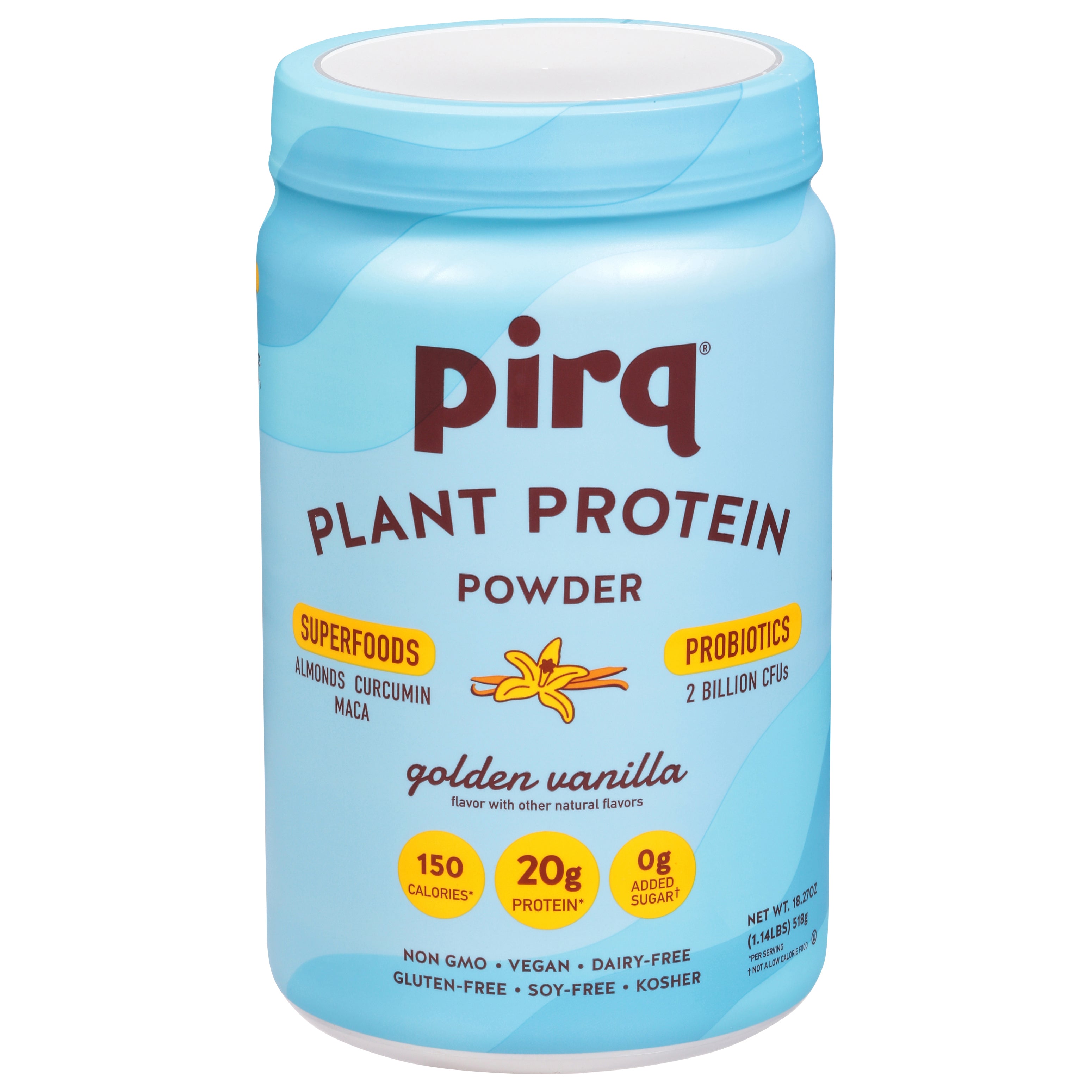 Pirq Golden Vanilla Plant Protein Powder 18.27 oz - Case of 1