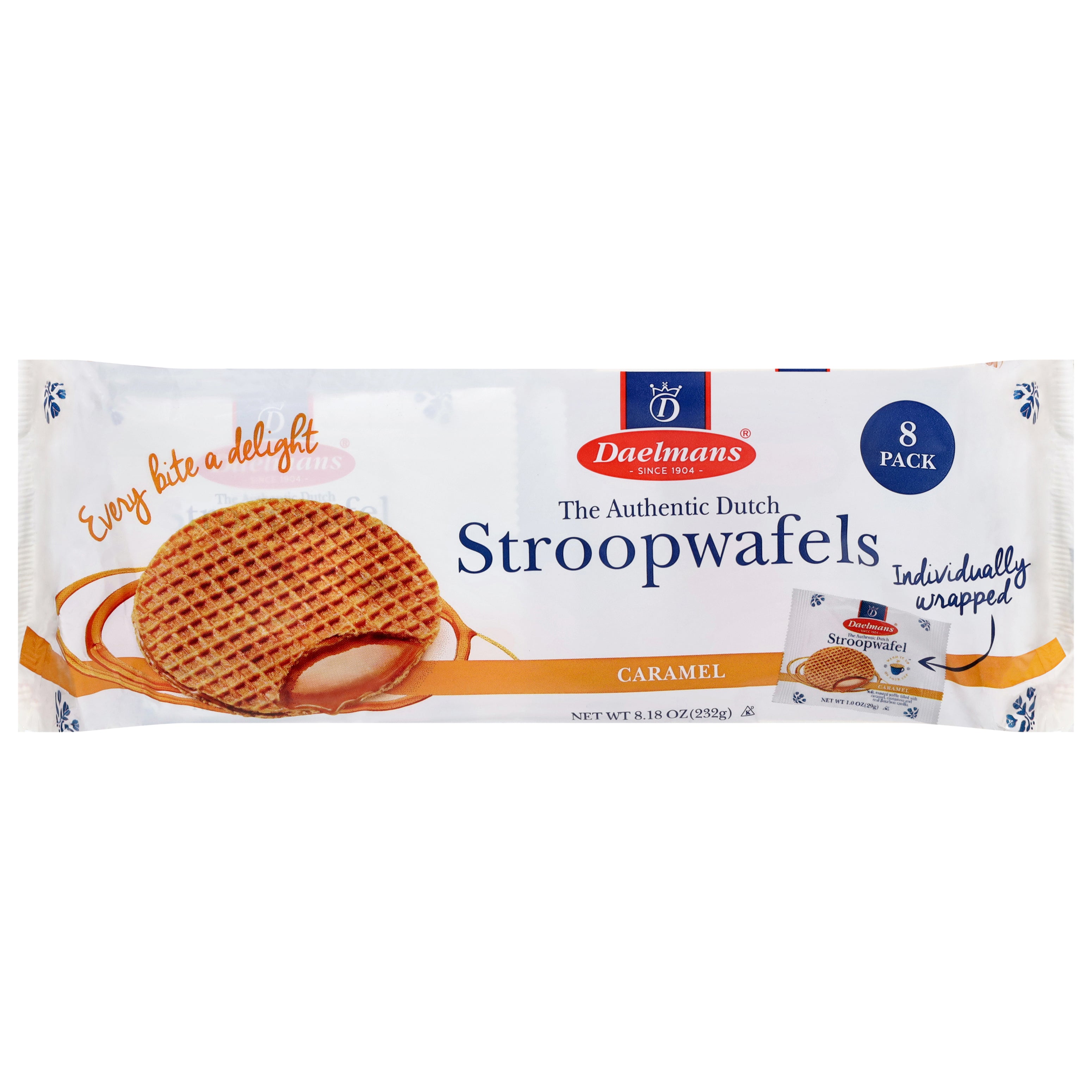 Daelmans The Authentic Dutch Caramel Stroopwafels 8 Each - Case of 12