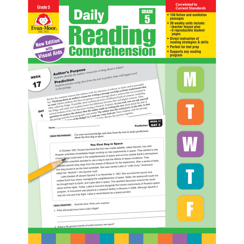 EVAN-MOOR - Daily Reading Comprehension, Teacher's Edition, Grade 5