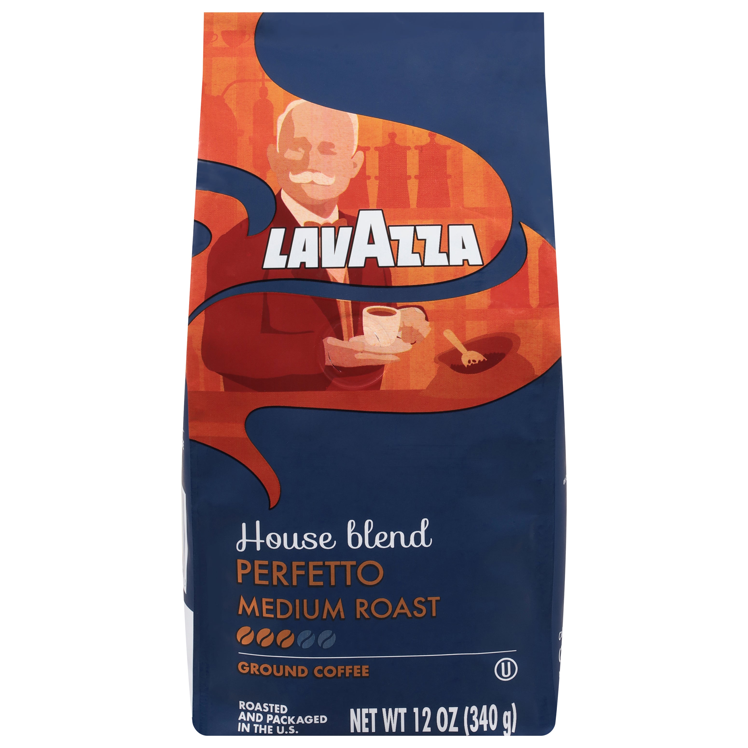 Lavazza Ground Medium Roast House Blend Perfetto Coffee 12 oz - Case of 6