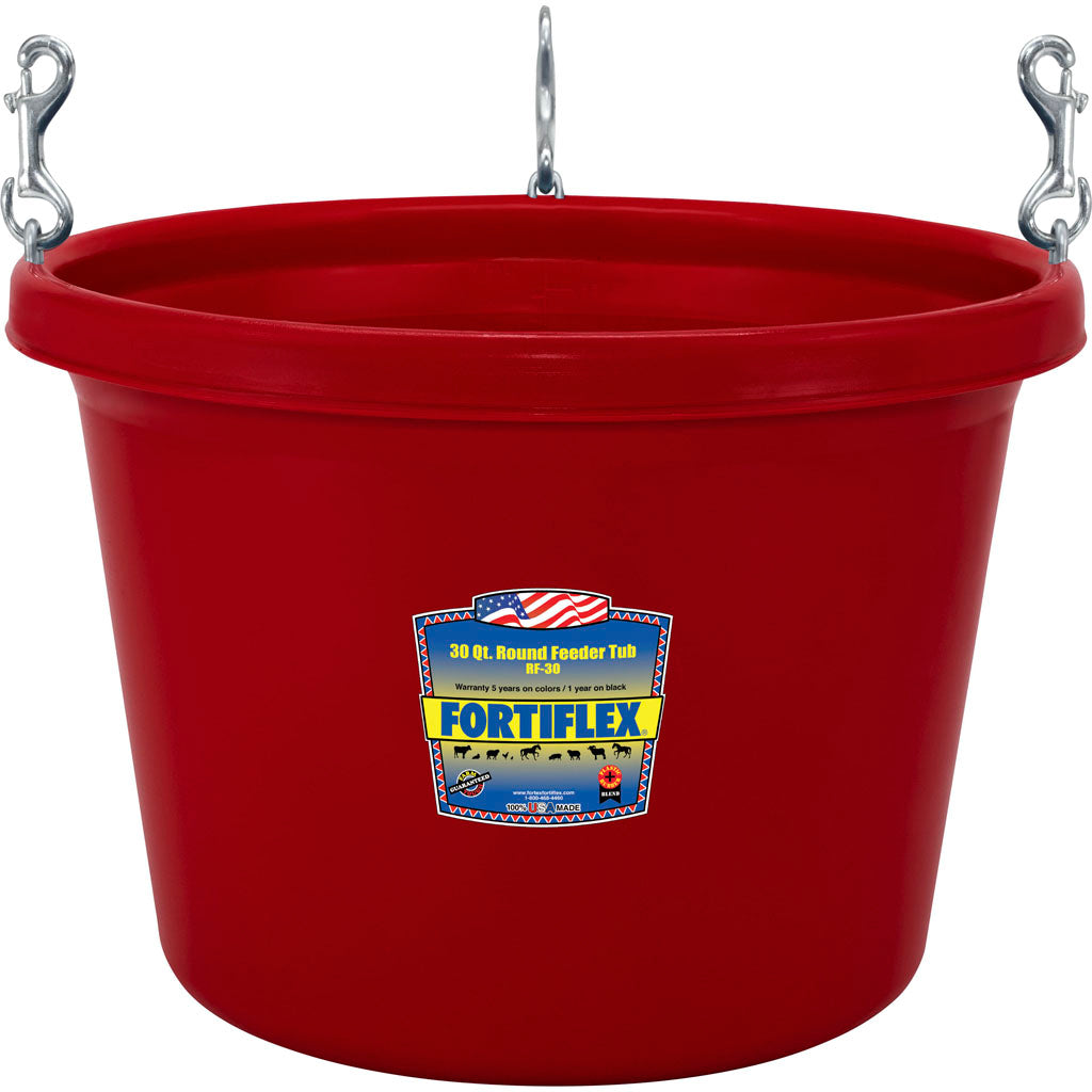 Fortiflex Round Stall Feeder (RED, 30 QT)