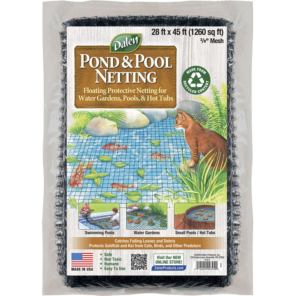 Pond & Pool Protective Floating Netting 3/8 Mesh (BLACK, 28X45 FT)
