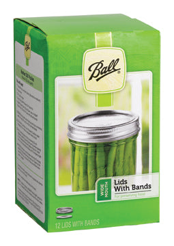 Ball Wide Mouth Lids W/Bands (12 CT)