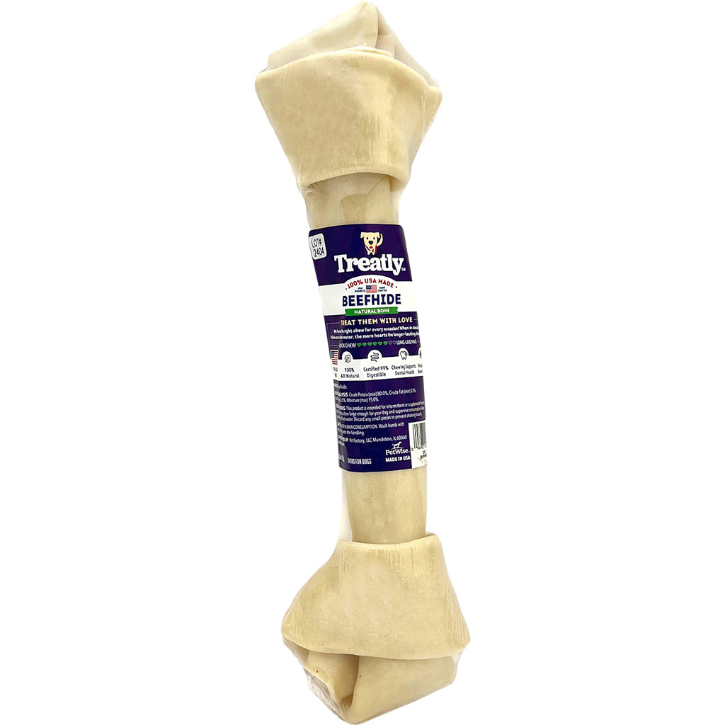 Treatly 100% Usa Beefhide Bone Banded (NATURAL, 11 IN-1 PK)