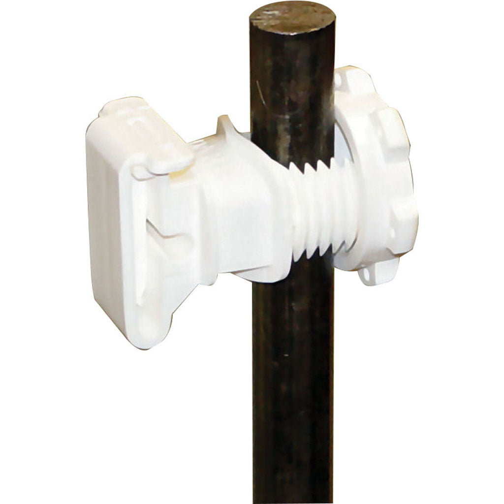 Western Screw-Tight Round Post Insulator (WHITE, 25 PK)