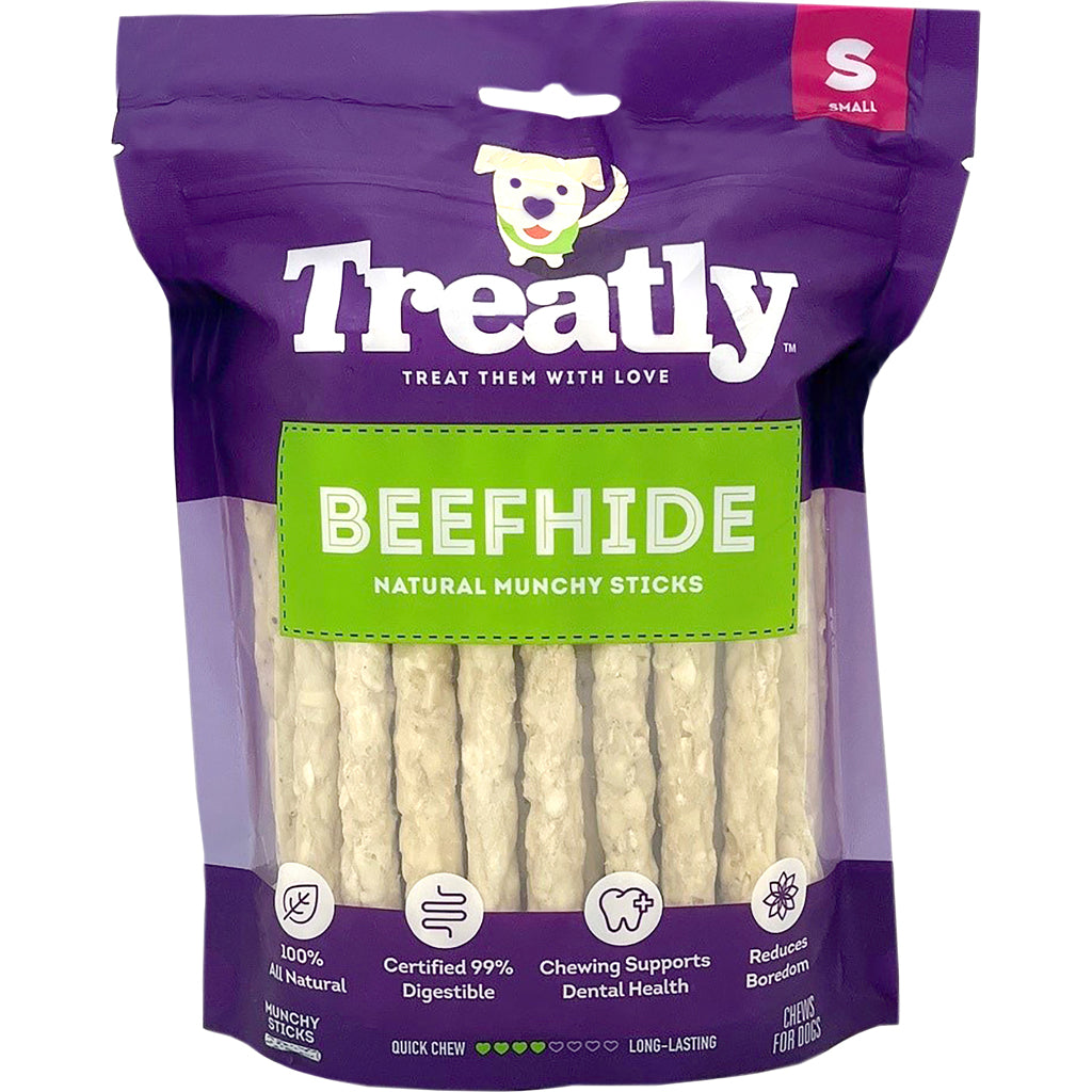 Treatly Beefhide Munchy Rolls (NATURAL, SM-40 PK)