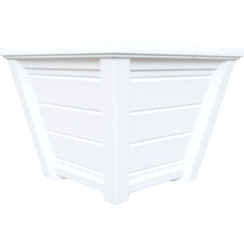 Modern Design Shiplap Planter (WHITE, 14 IN)