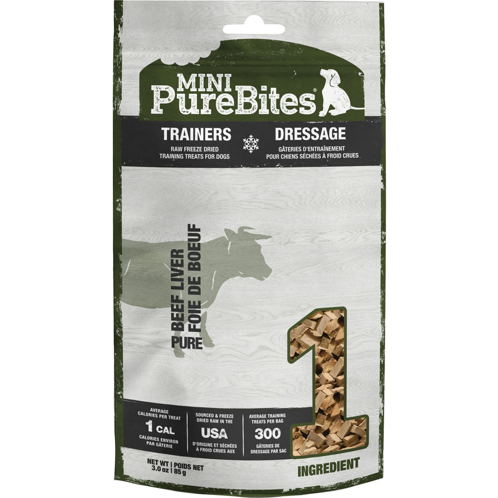 Purebites Freeze Dried Mini Trainers Dog Treats (BEEF LIVER, 3 OZ)