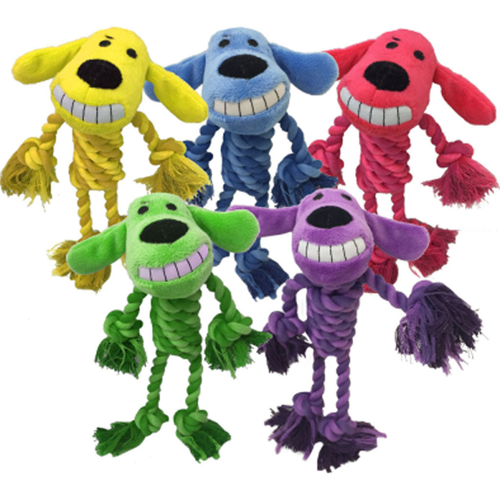 Multipet Loofa Dog Rope Body W/Squeaker (11 IN)