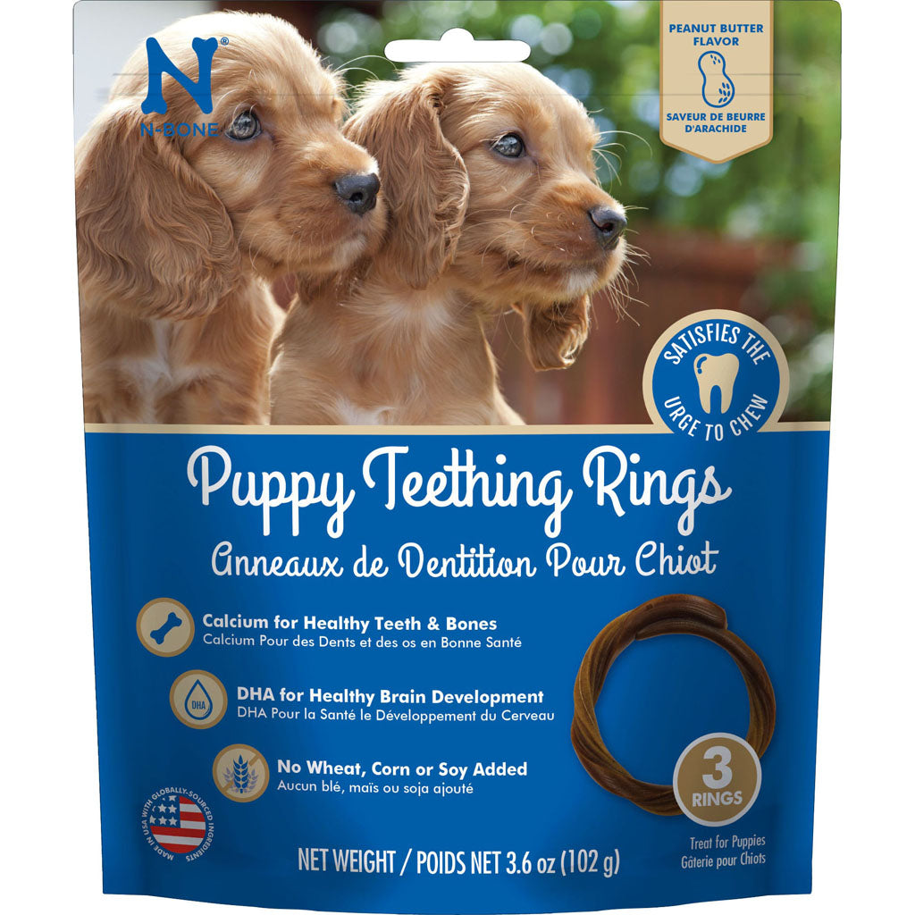 N-Bone Puppy Teething Ring (PEANUT BUTTER, 3 CT)