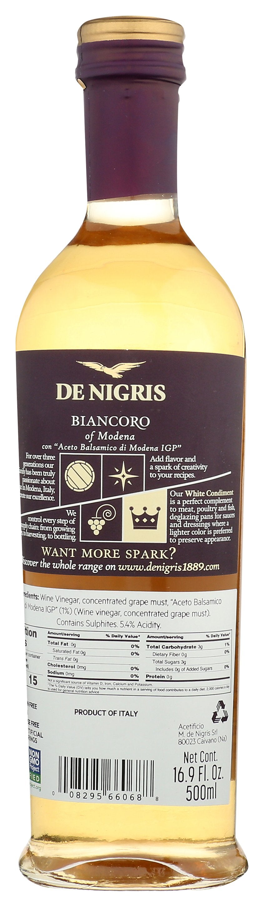 DE NIGRIS VINEGAR WHITE WINE BALSAM - Case of 6
