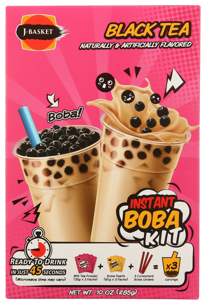 J-Basket Tea Boba Kit Black - Case of 6 - 10 oz