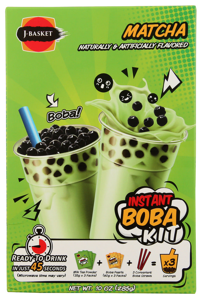 J-Basket Tea Boba Kit Matcha - Case of 6 - 10 oz