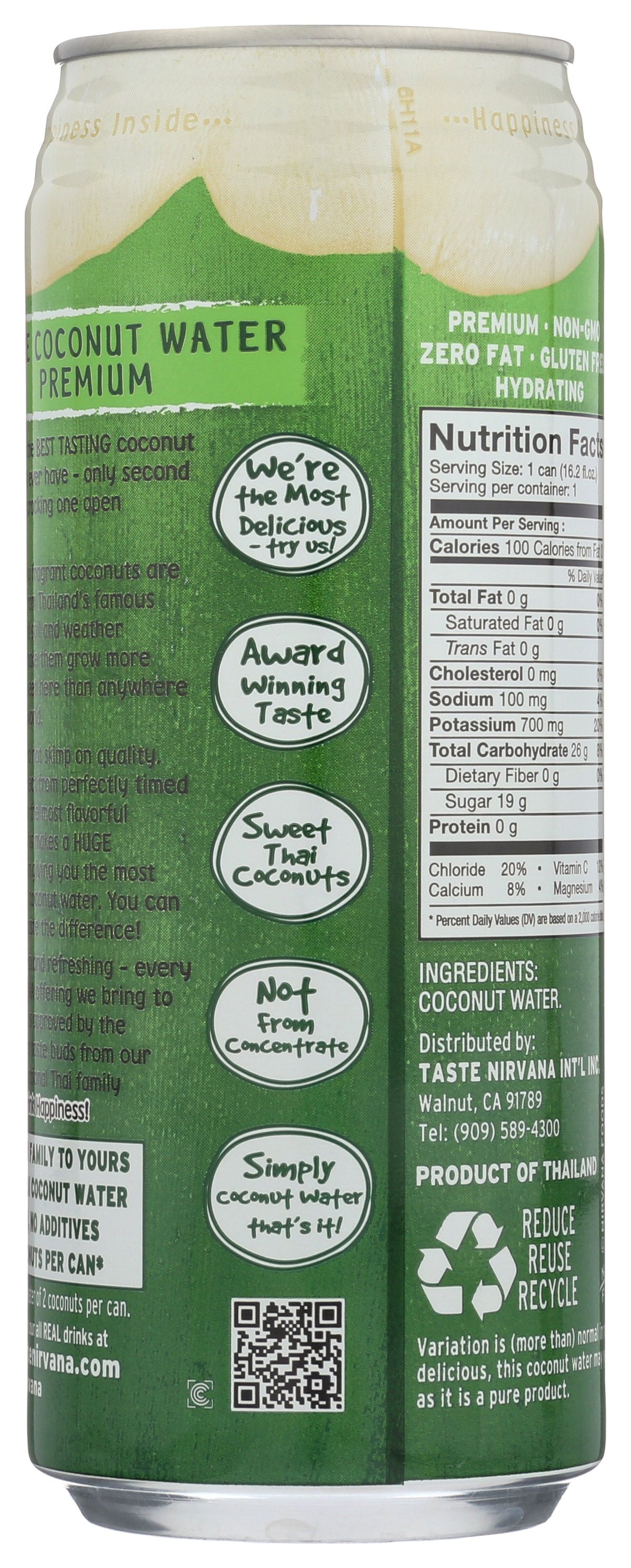 TASTE NIRVANA COCONUT WTR CAN - Case of 12