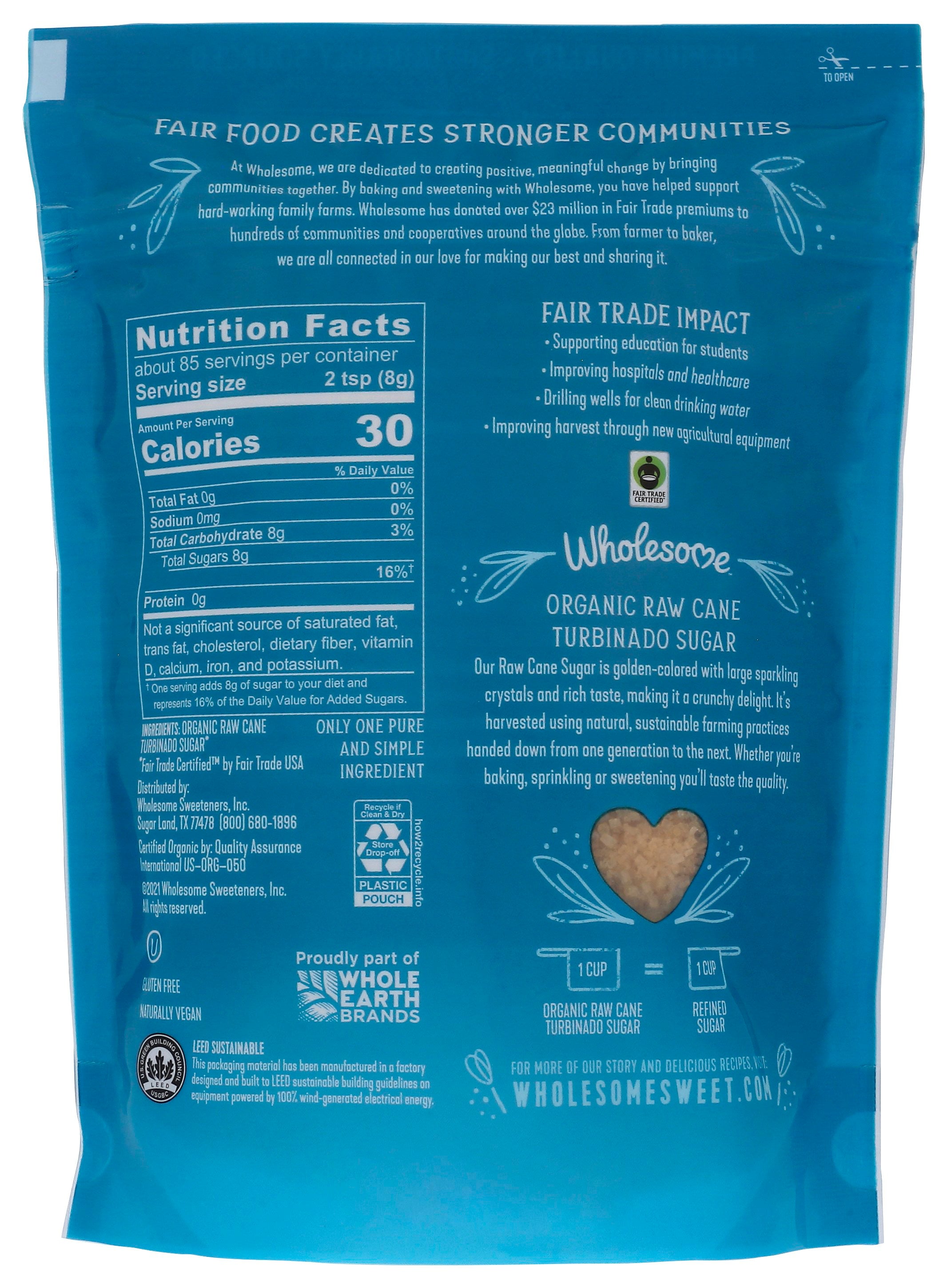 WHOLESOME TURBINADO RAW ORG - Case of 3