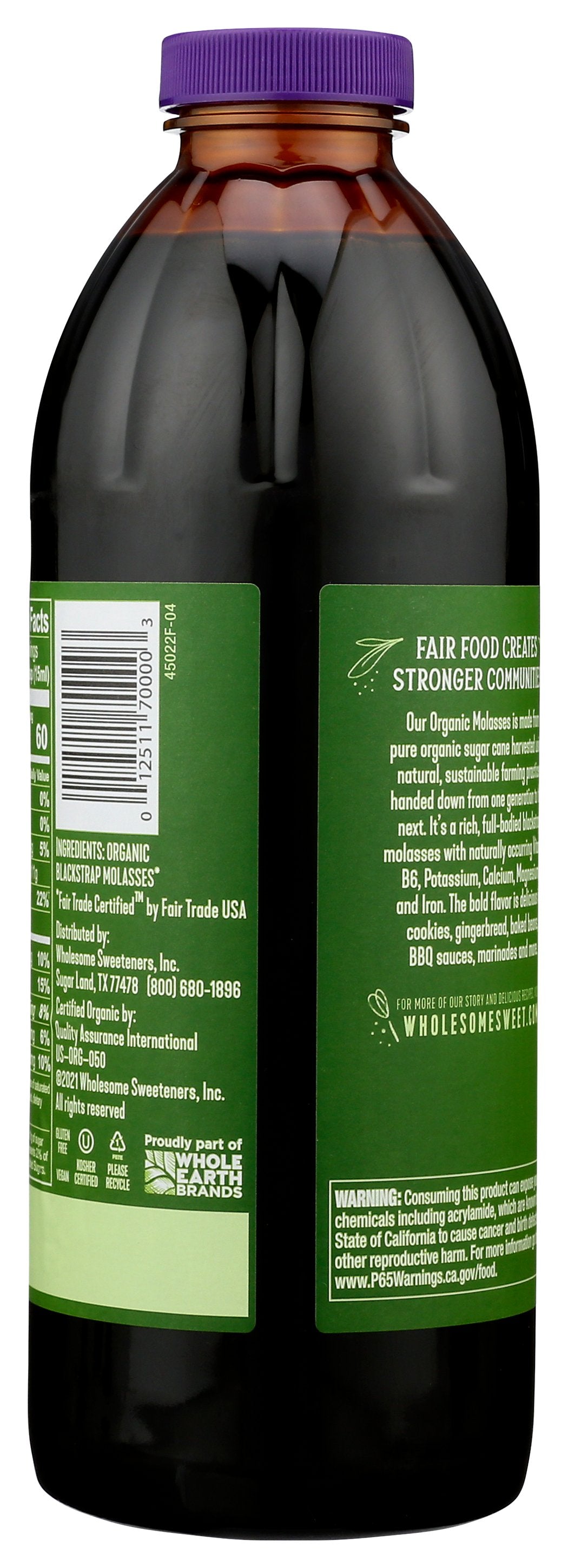 WHOLESOME MOLASSES BLACKSTRAP ORG FTC [ORGANIC MOLASSES - 32 OZ]