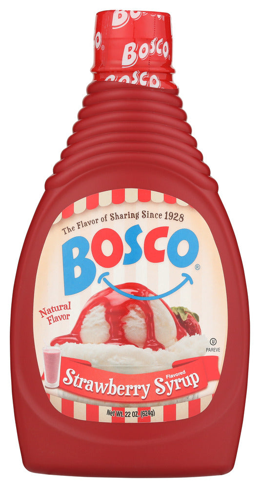 Bosco Strawberry Syrup - Case of 12 - 22 oz