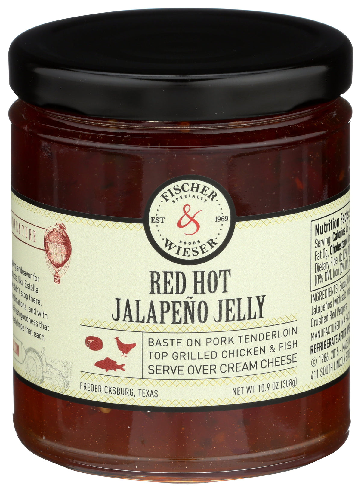 FISCHER & WIESER JELLY JALAPENO RED HOT - Case of 6