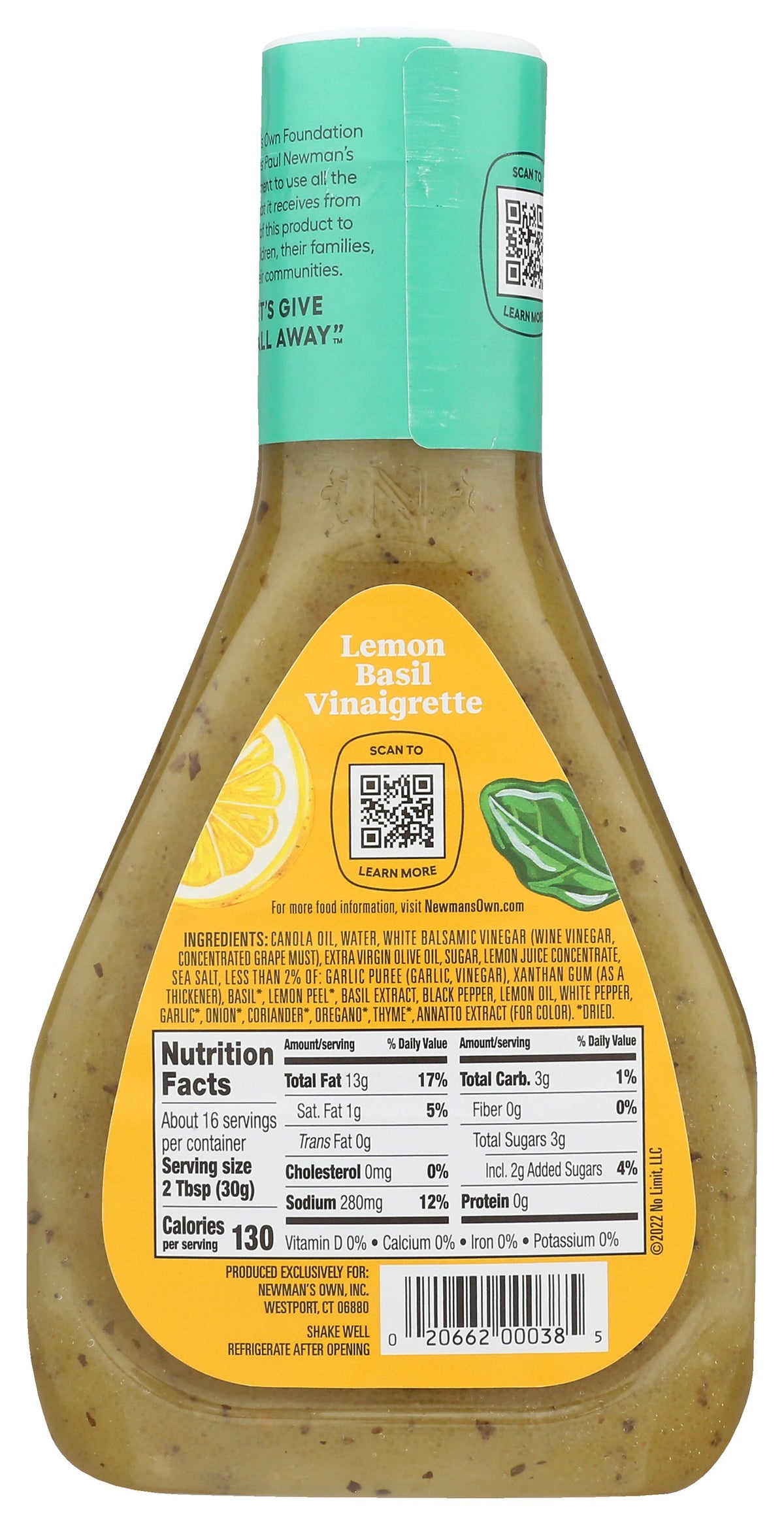 NEWMANS OWN DRSSNG LEMON BASIL VNGRTT - Case of 6