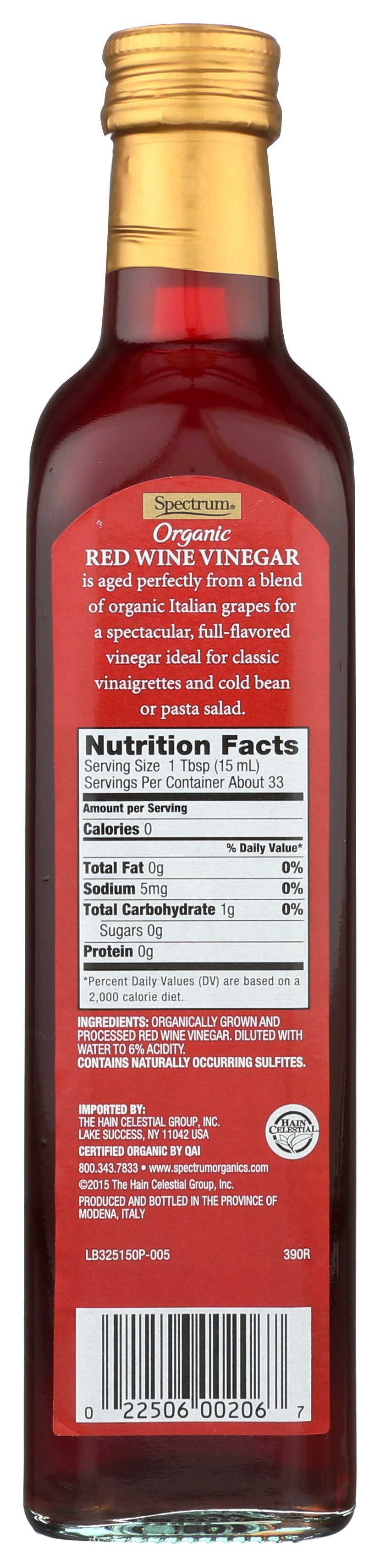 SPECTRUM NATURALS VINEGAR RED WINE ORG - Case of 6