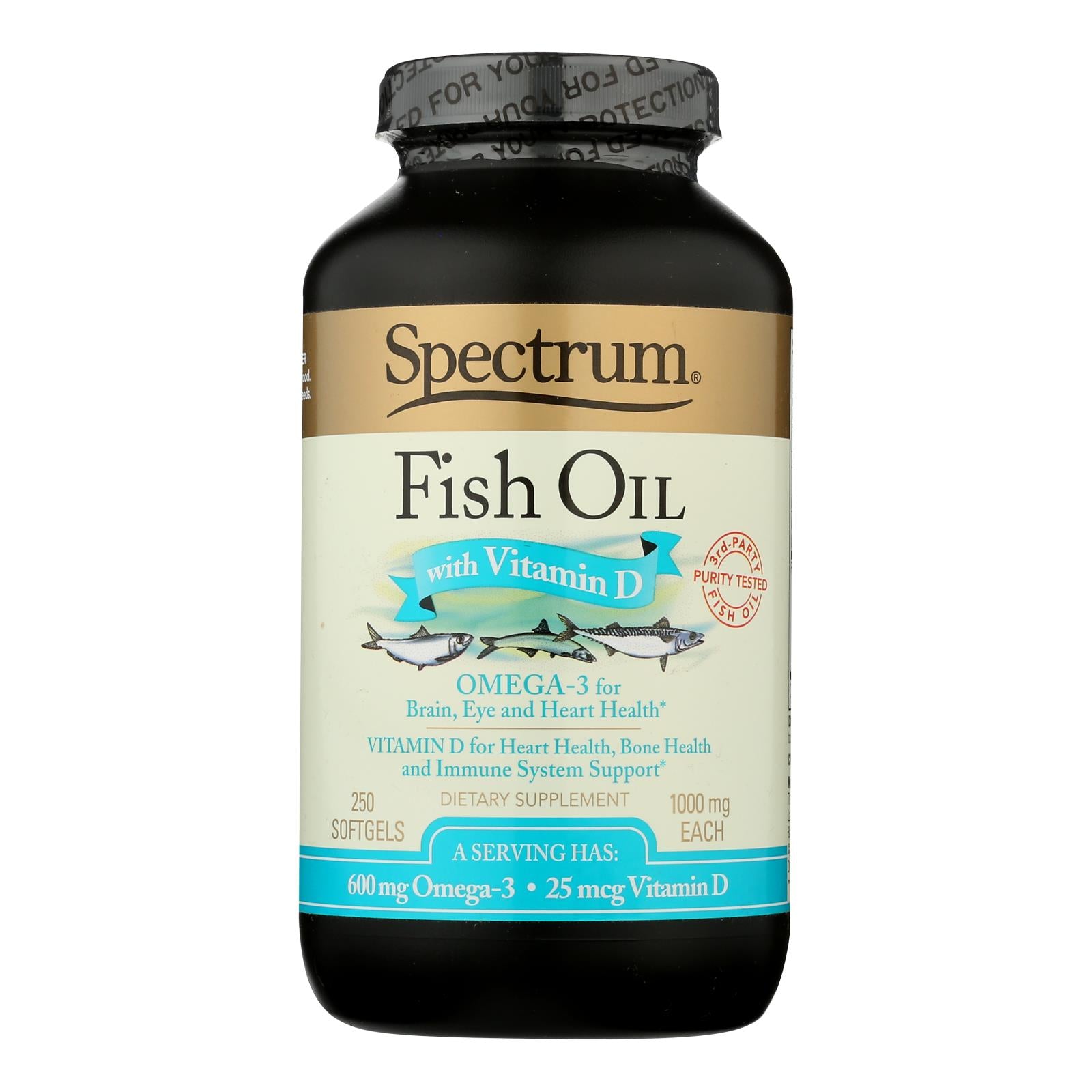Spectrum Essentials Omega-3 Fish Oil With Vitamin D Dietary Supplement  - 1 Each - 250 SGEL