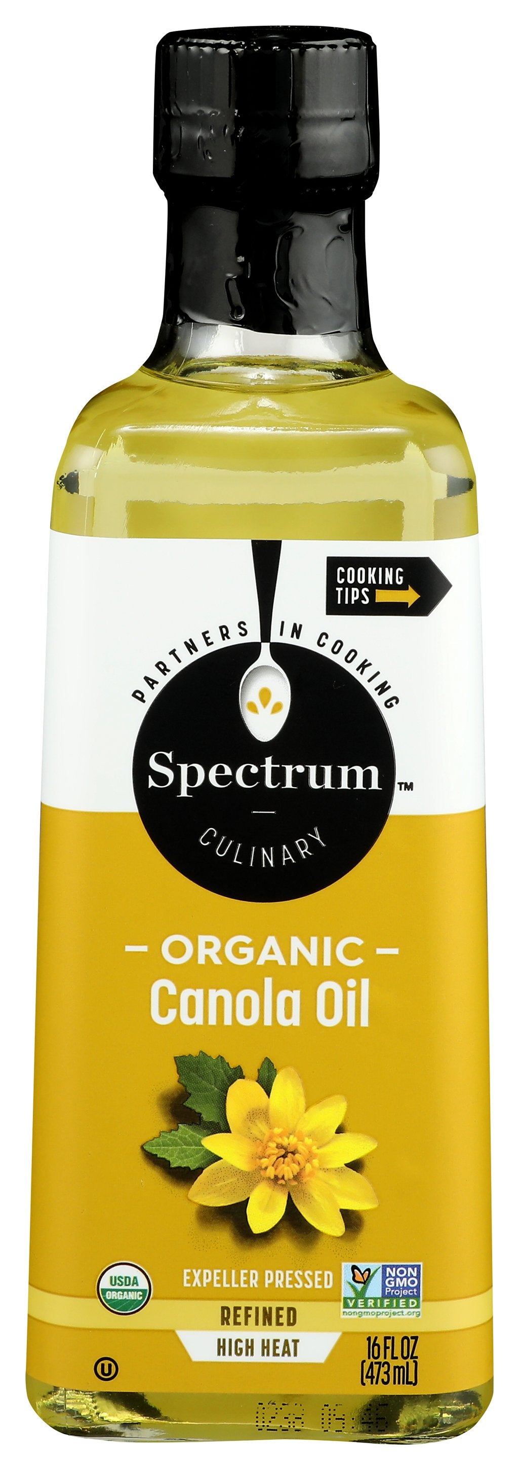 SPECTRUM NATURALS OIL CANOLA REFND ORG - Case of 6 [SPECTRUM CULINARY - ORGANIC CANOLA OIL - REFINED - 16 FLUID OUNCE - 16 FO]