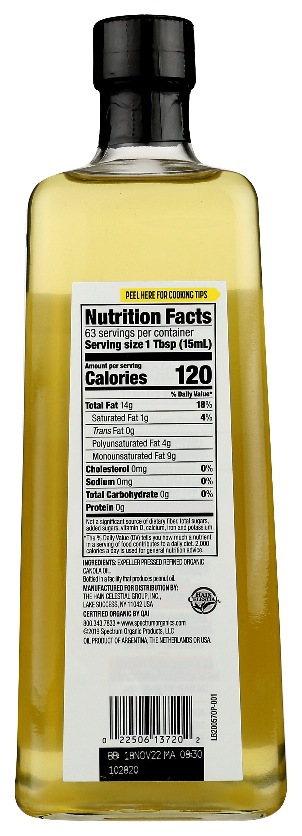 SPECTRUM NATURALS OIL CANOLA REFND ORG [CANOLA OIL - 32 FO]