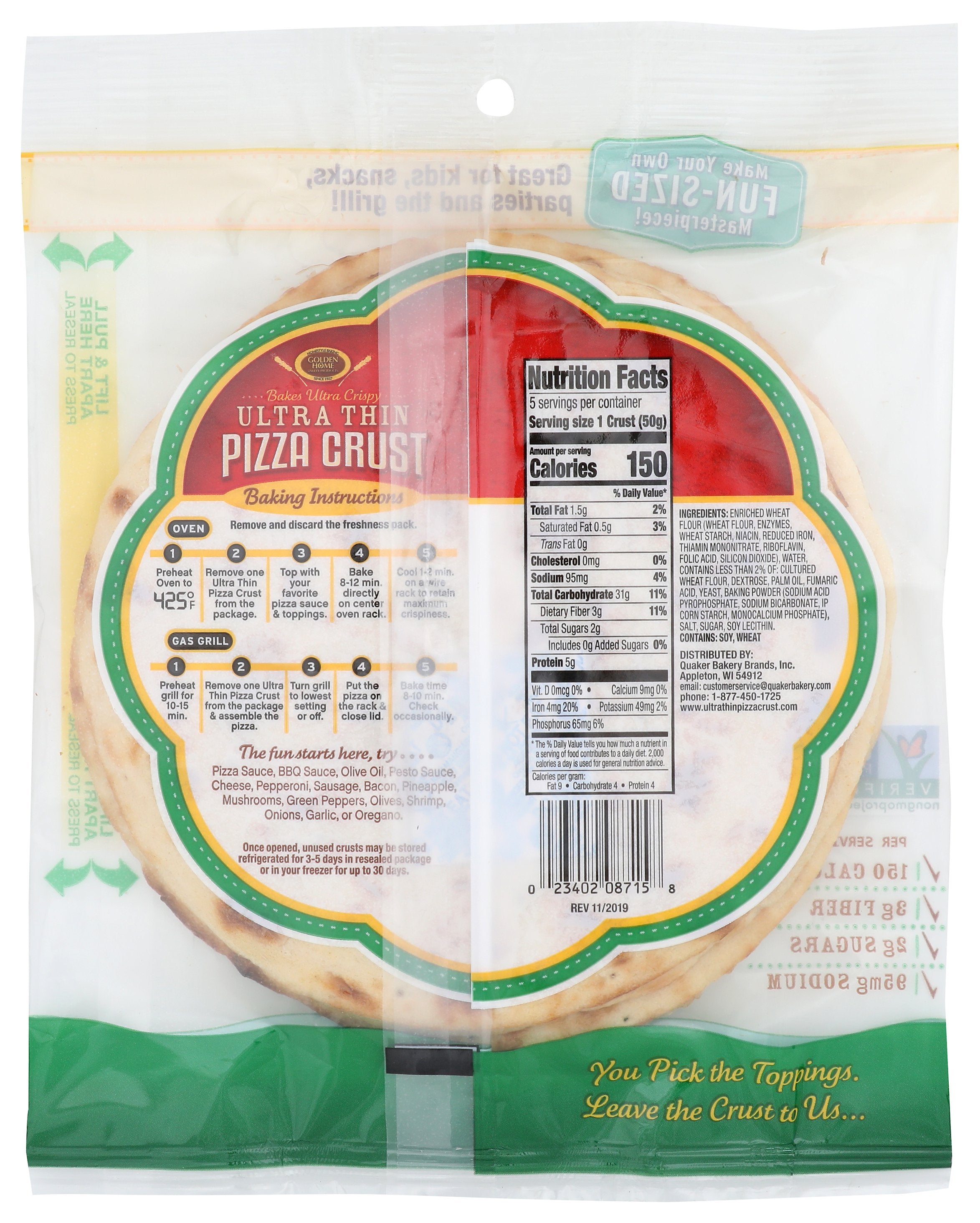 GOLDEN HOME CRUST PIZZA ULTTHN 7IN - Case of 10