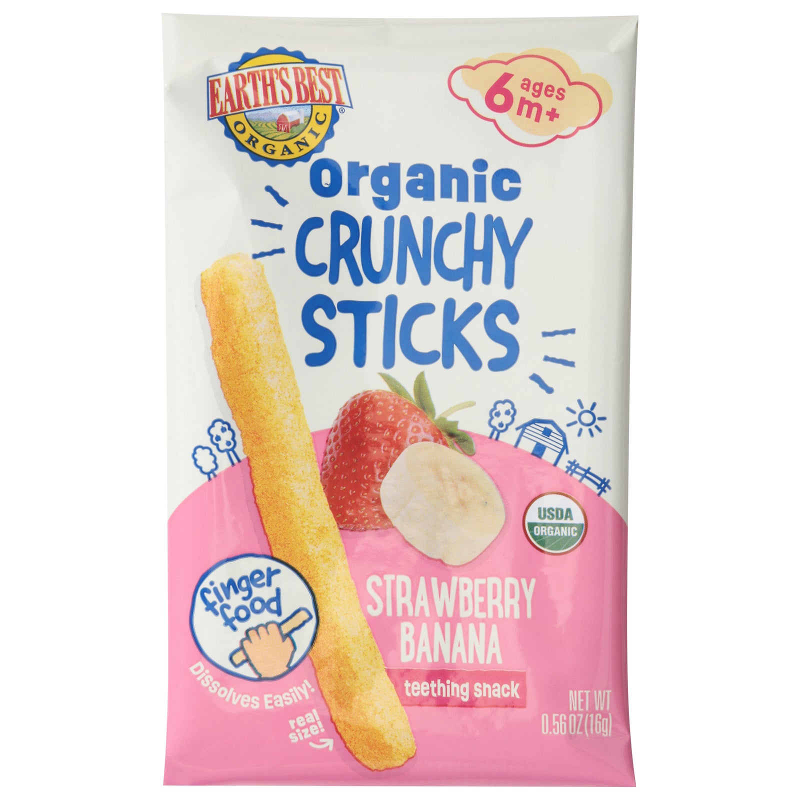 Earth's Best - Crnchy Stks Og2 Straw Ban - CS of 5-.56 OZ