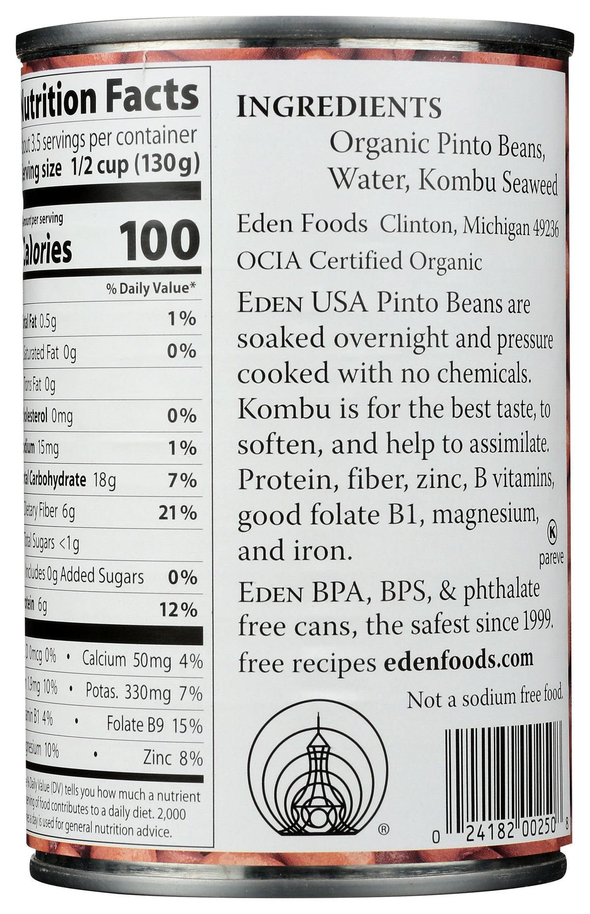 EDEN FOODS BEAN CAN PINTO NS ORG