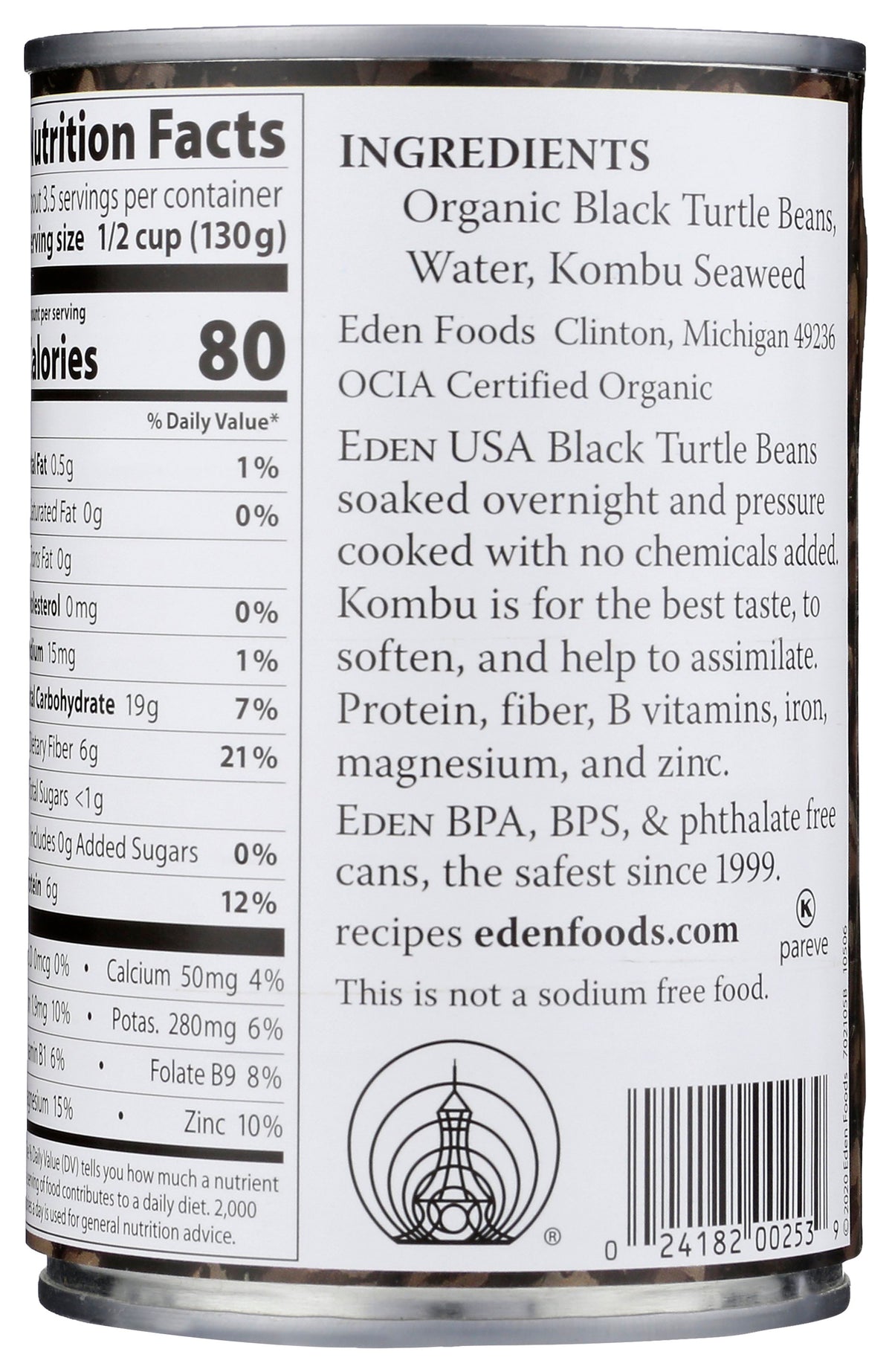 EDEN FOODS BEAN CAN BLACK NS ORG