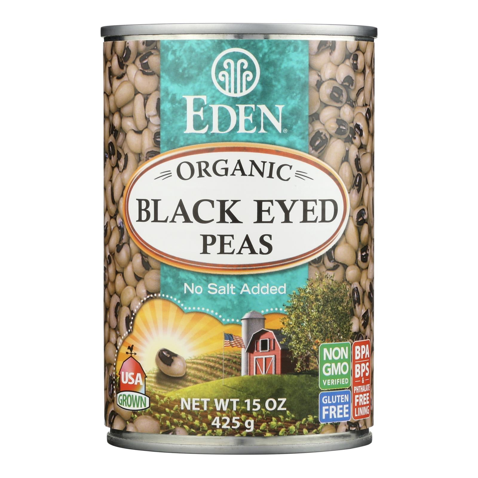 Eden Foods Organic Black Eyed Peas - Case Of 12 - 15 Oz.